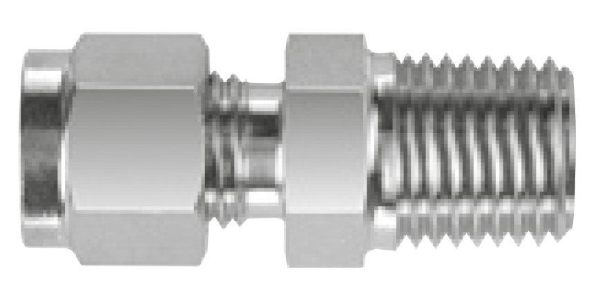 ALLFLOWS, Conector recto macho 316 SS, 5000 PSI, OD x MNPT para tubing
