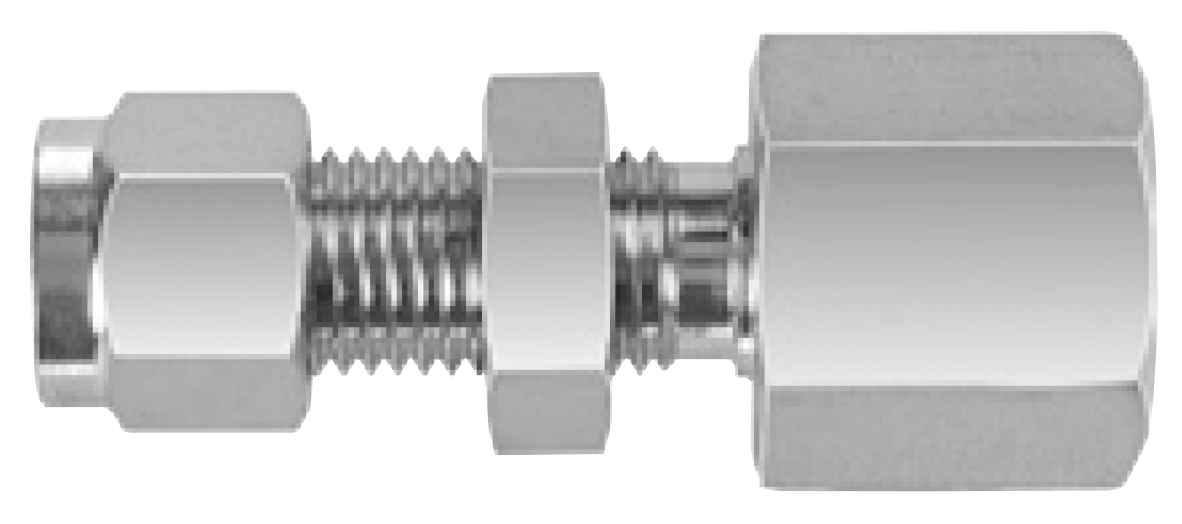 ALLFLOWS, Conector hembra pasamuro 316 SS, 5000 PSI, OD x MNPT para tubing