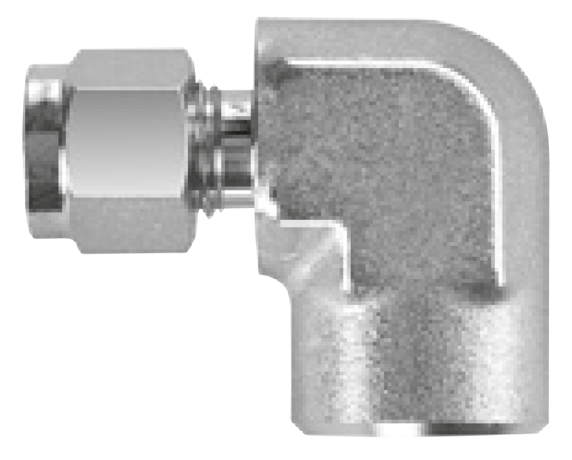 ALLFLOWS, Conector codo hembra 316 SS, 5000 PSI, OD x FNPT para tubing - Valveco