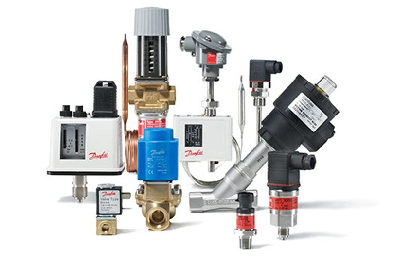 Danfoss, Válvulas solenoides, Presostatos y Termostatos