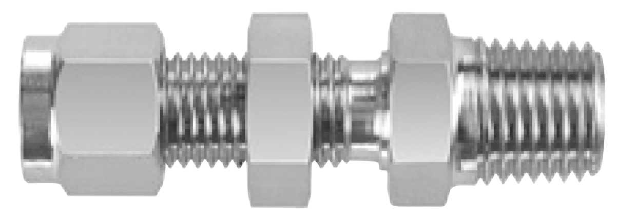 ALLFLOWS, Conector macho pasamuro 316 SS, 5000 PSI, OD x MNPT para tubing