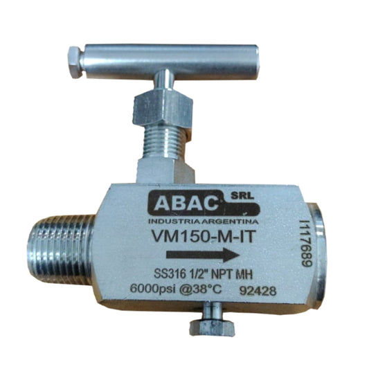 ABAC, Válvula de Aguja con purga para Manómetro MH 6000PSI - Valveco